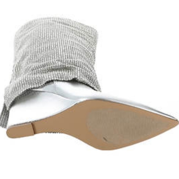 Steve Madden Riski Metallic Leather Rhinestone Foldover Tall Wedge Boots - Picture 6 of 9